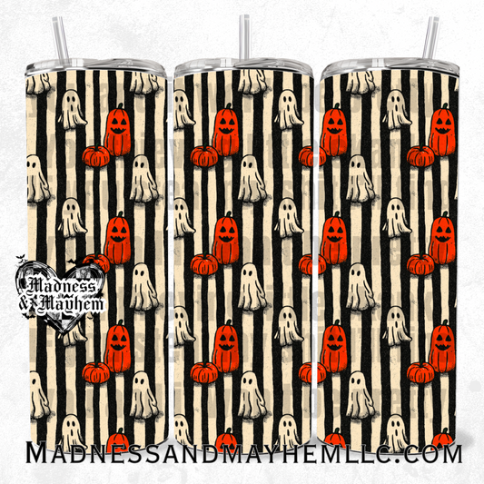 Spooky stripes Halloween 20 oz tumbler