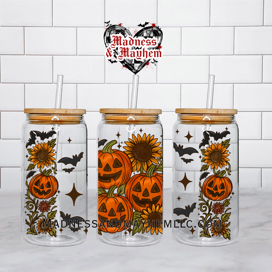 Pumpkin sunflower Libbey Glass