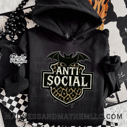 Anti social bat hoodie