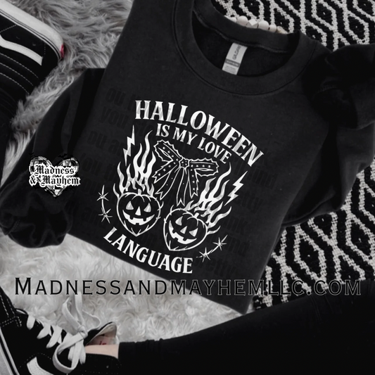 Halloween love language crew neck sweatshirt
