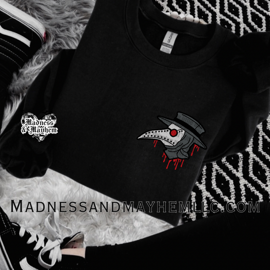 Embroidered Plague doctor crew neck sweatshirt