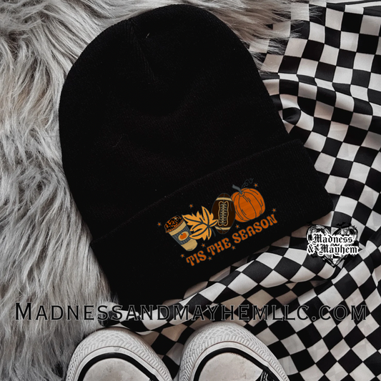 Tis the season embroidered beanie