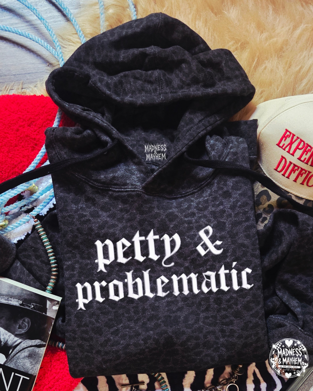 Petty & problematic leopard Hoodie
