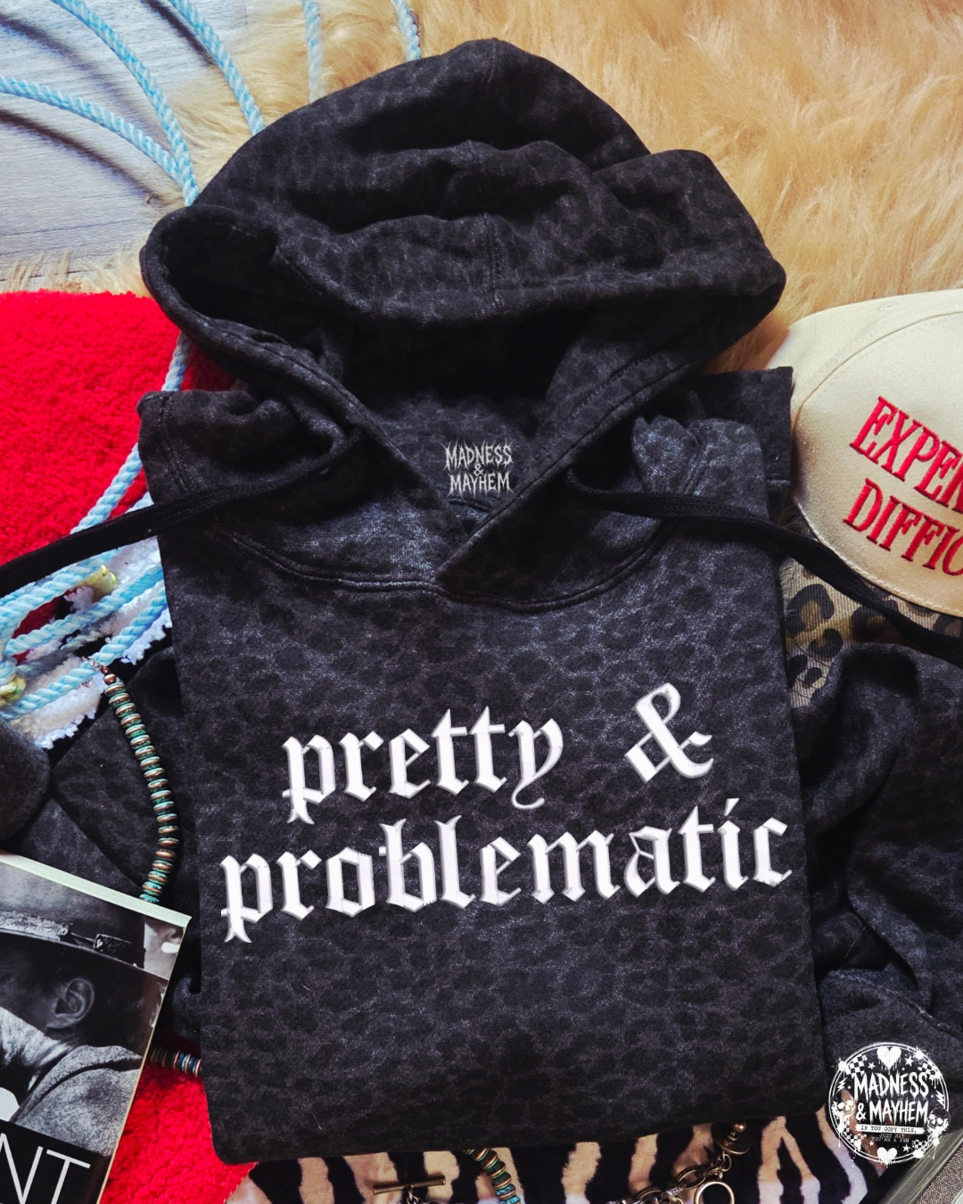 PRETTY & problematic leopard Hoodie