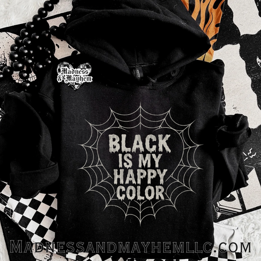 Black is my happy color web  hoodie