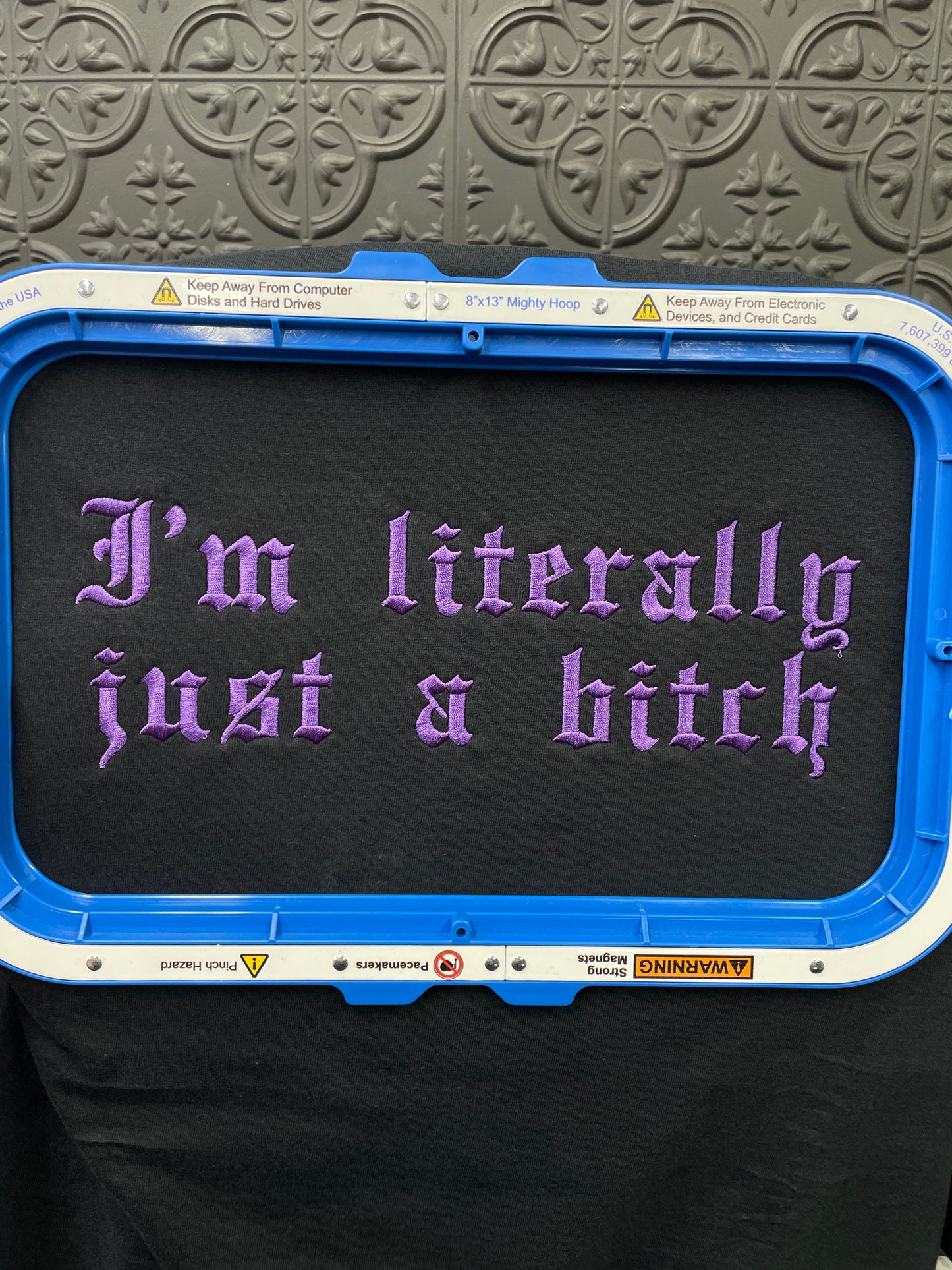 I’m literally just a bitch Embroidered Tshirt
