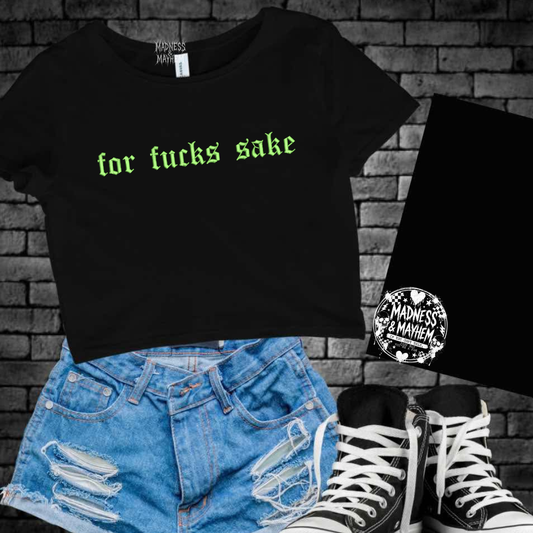 For fucks sake embroidered cropped tee
