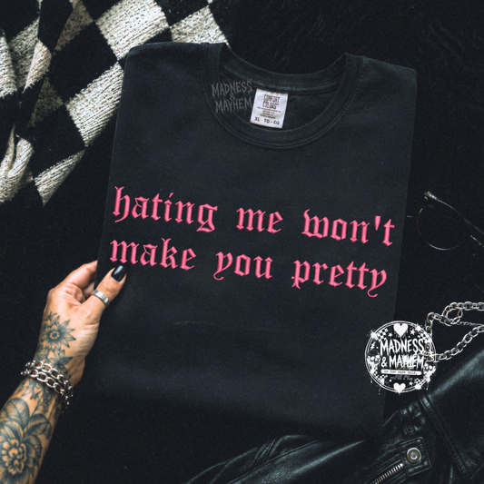 Hating me embroidered tshirt