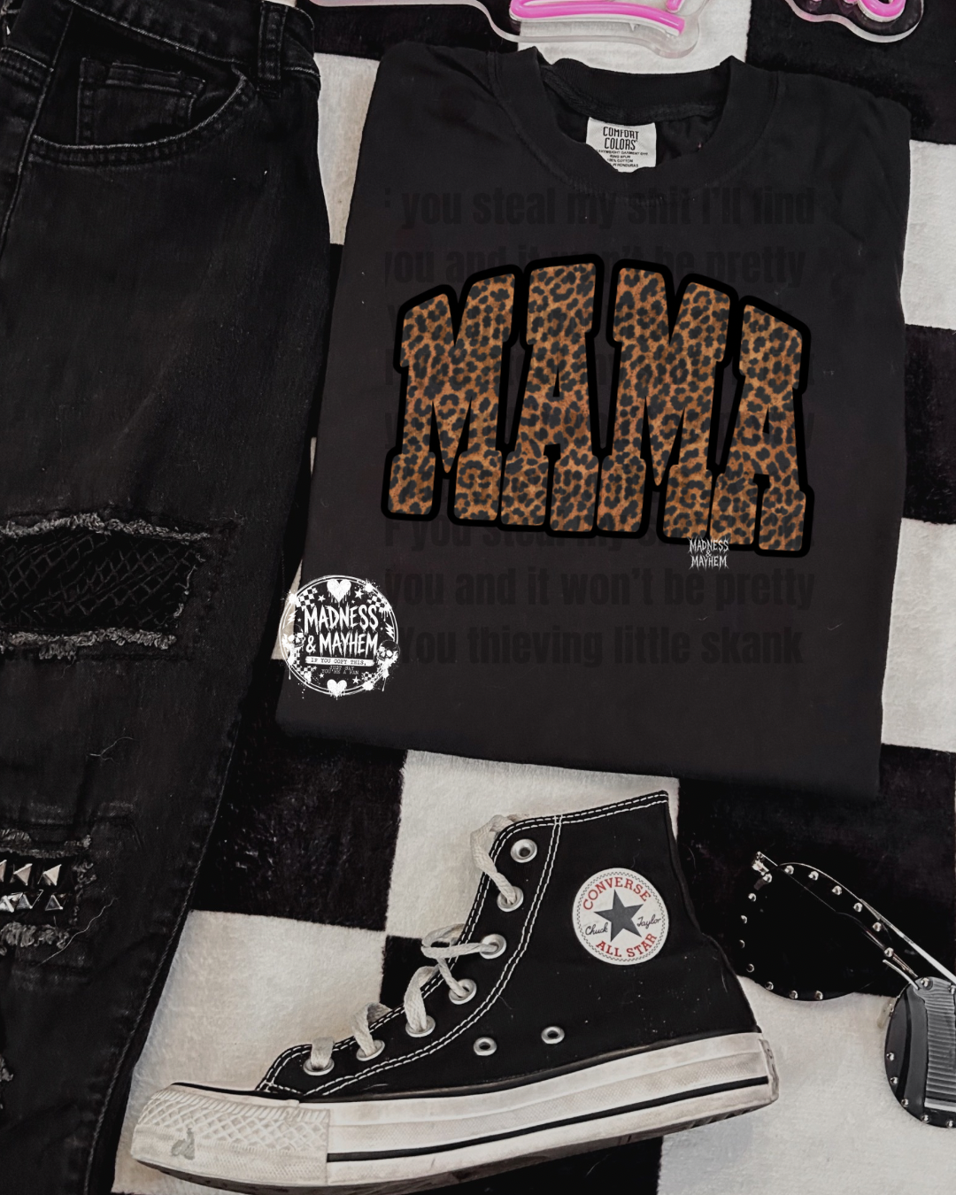 Black leopard mama Shirt