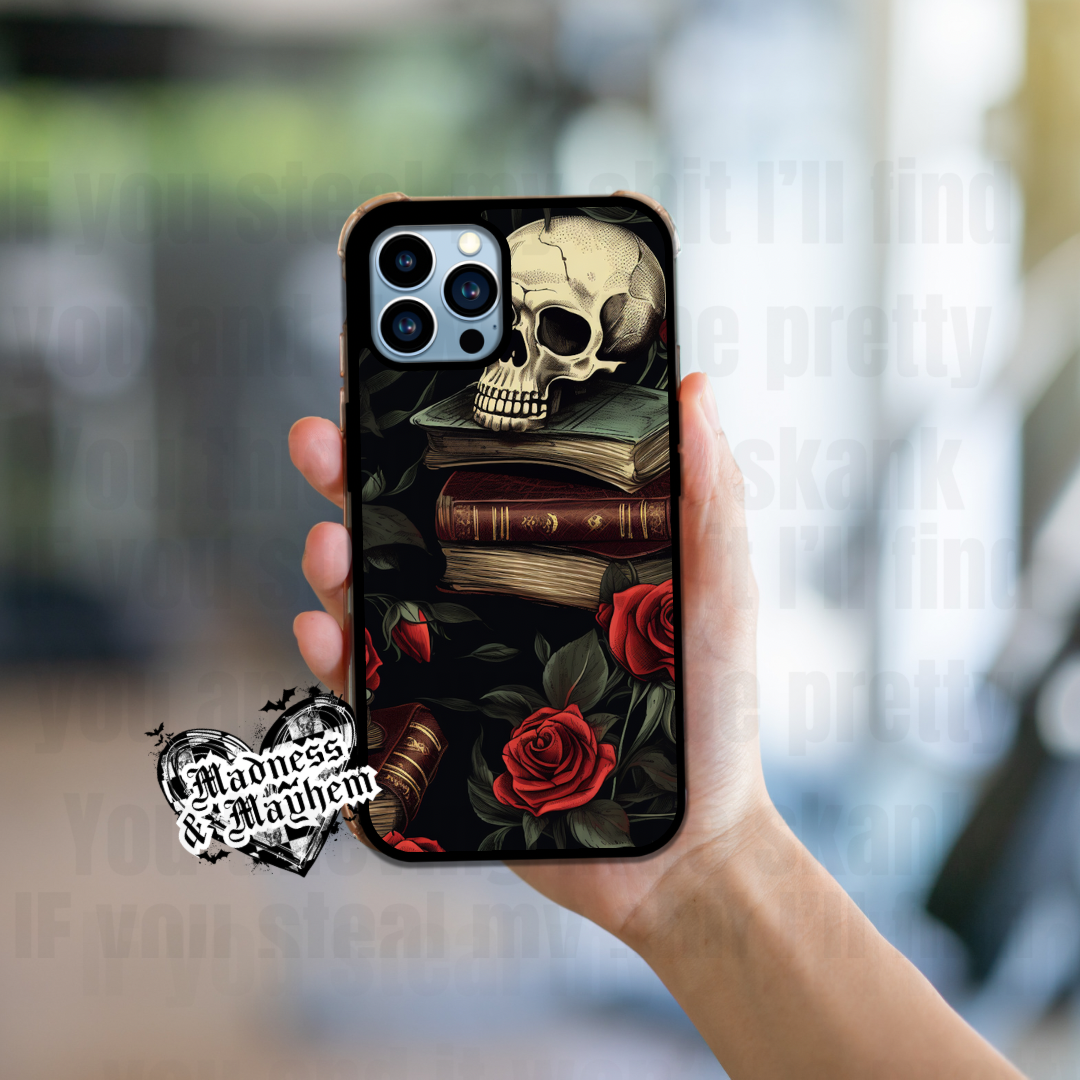 Skull books iPhone Case