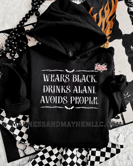 Wears Black Alani hoodie