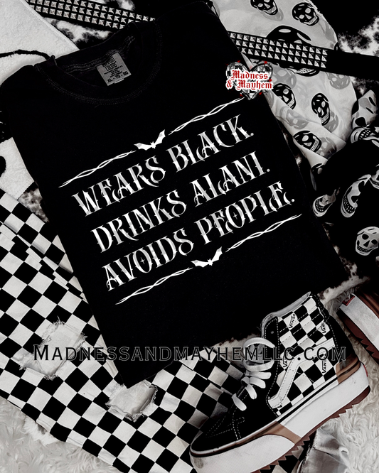 Wears black Alani Shirt
