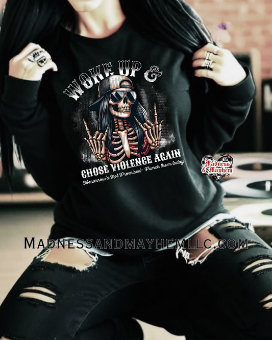 Chose violence crew neck sweatshirt