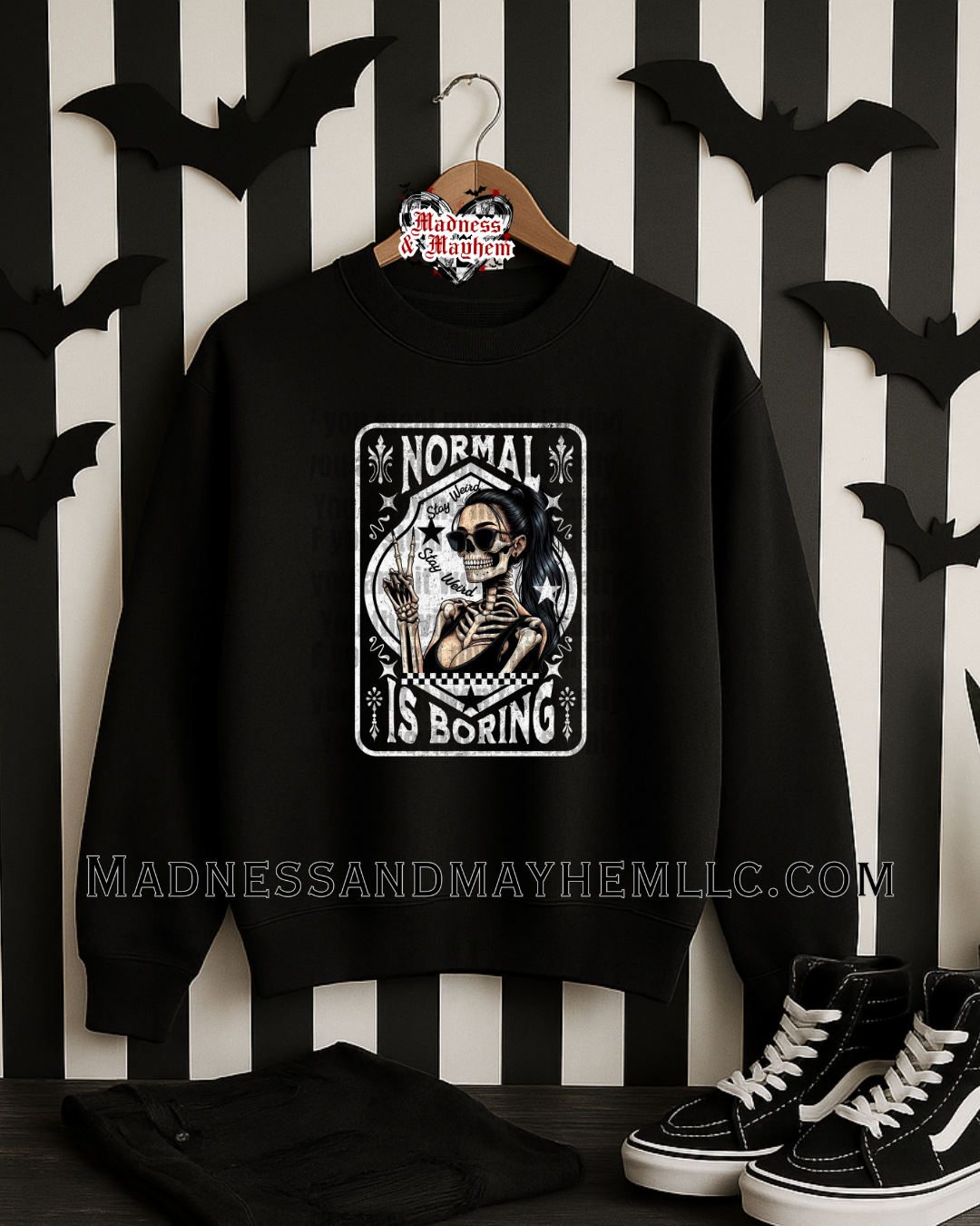 Normal is boring crew neck sweatshirt