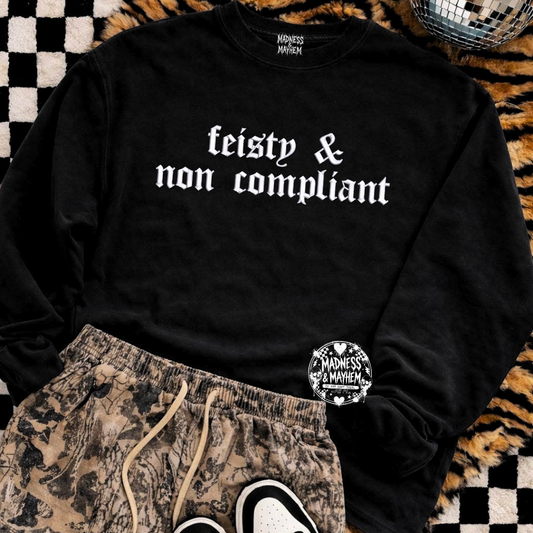Feisty embroidered sweatshirt