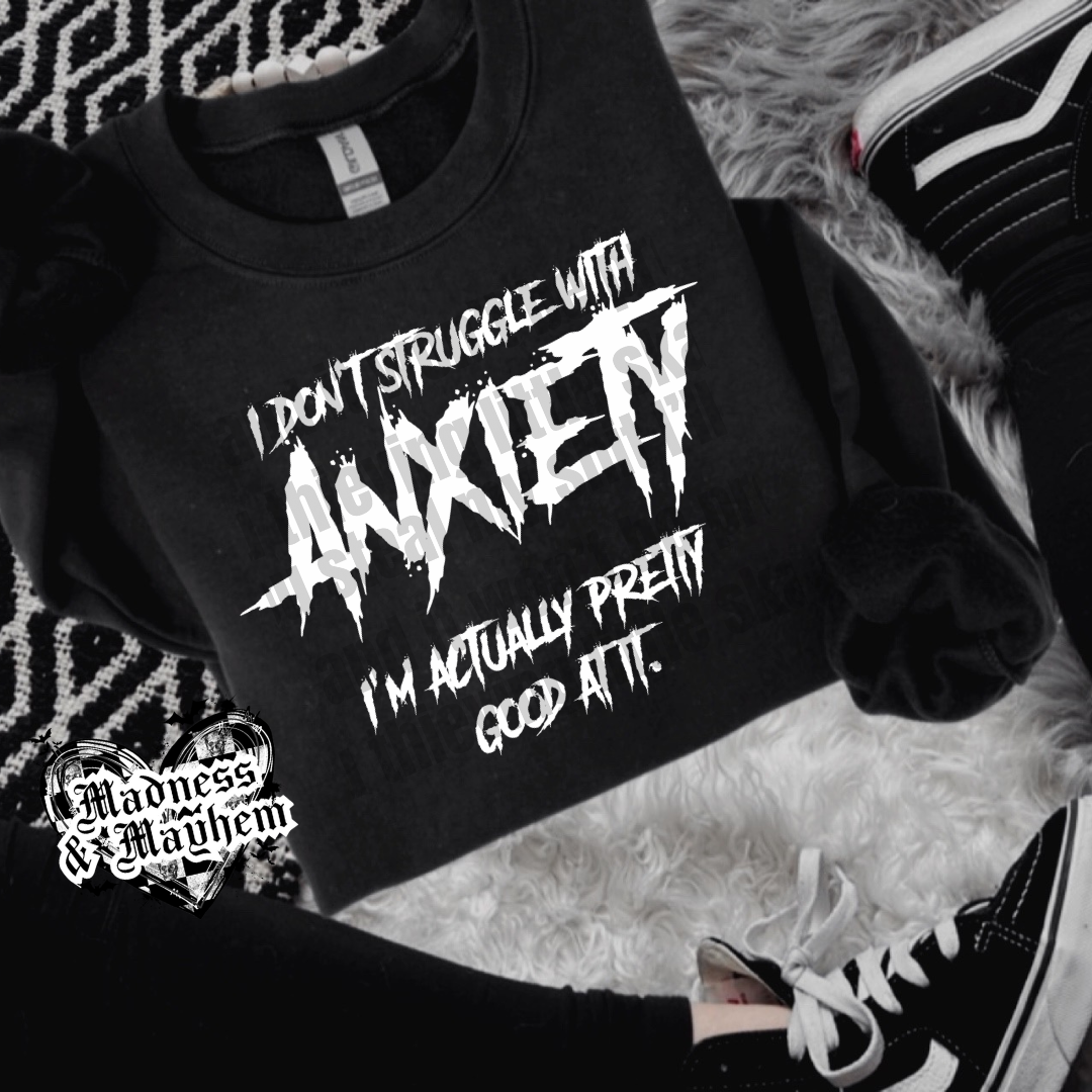 Anxiety crew neck sweatshirt (finished product)