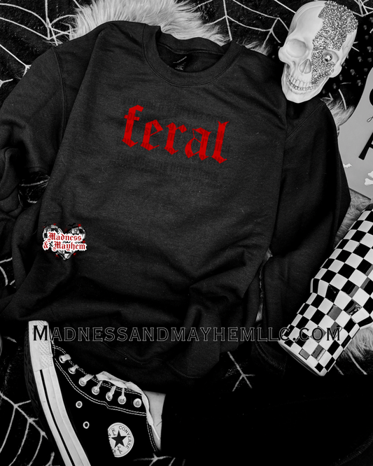 Red feral crew neck sweatshirt