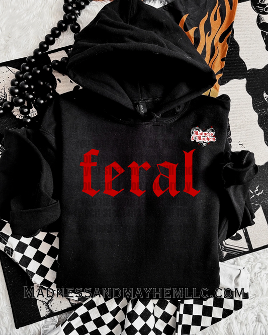 Red feral hoodie