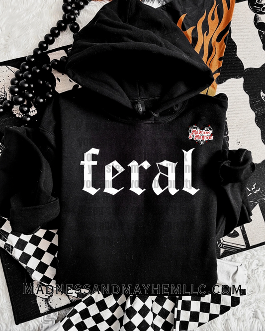 White feral hoodie