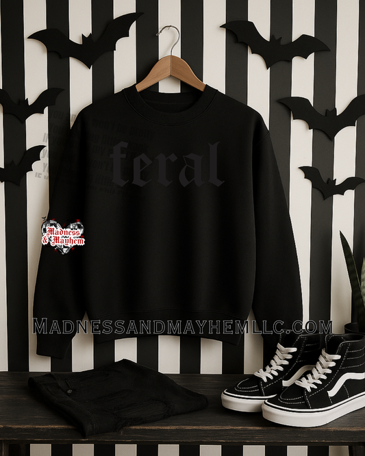 Black feral crew neck sweatshirt
