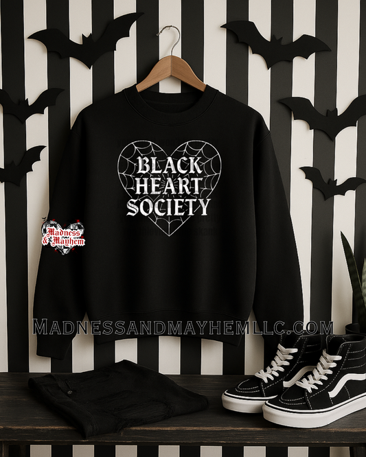 Black hearts crew neck sweatshirt