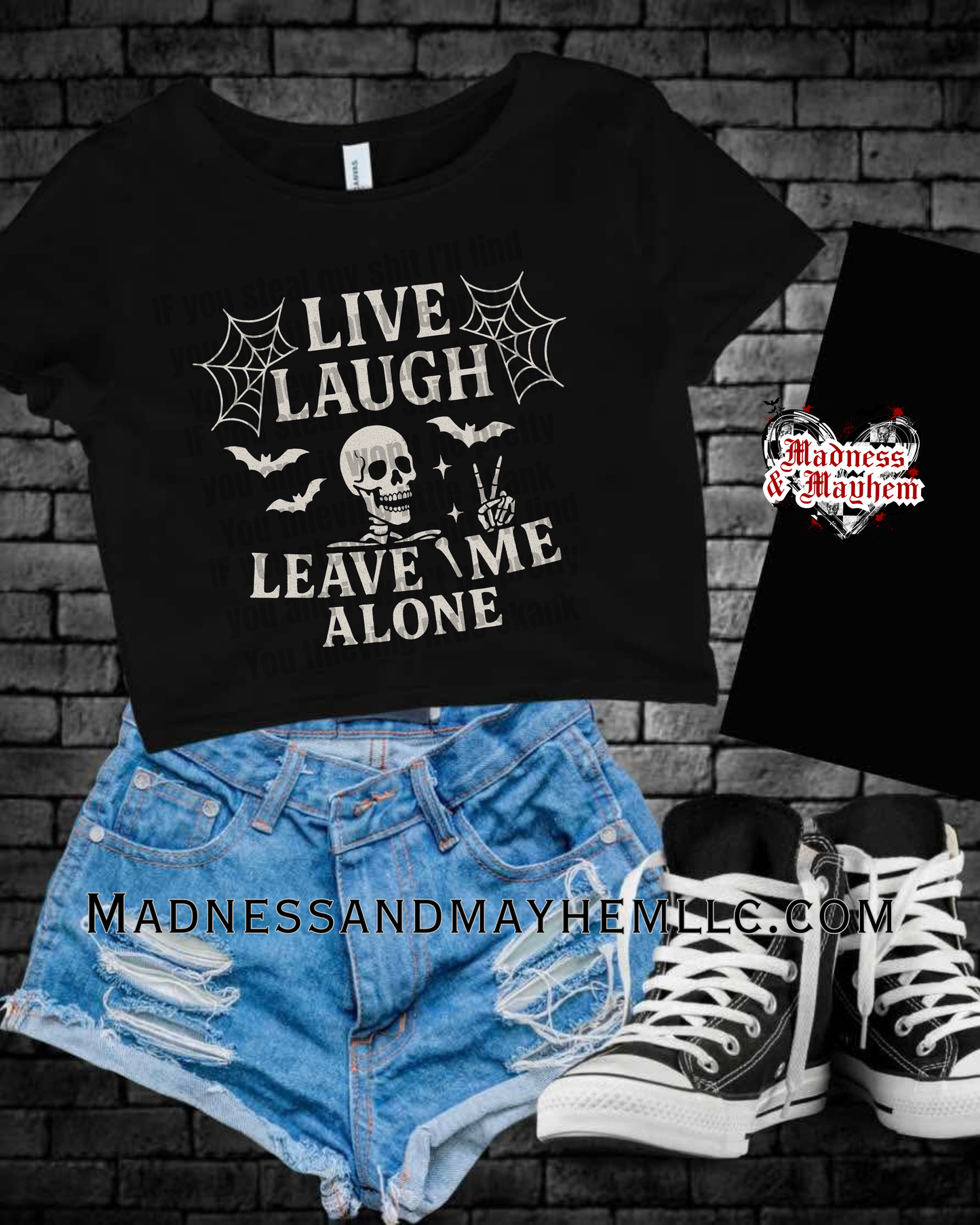Live laugh leave me alone Cropped Tee