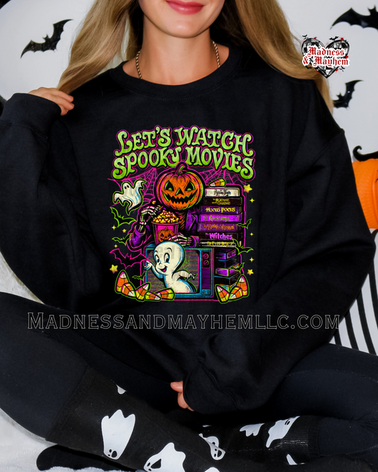 Spooky movies Halloween crew neck sweatshirt