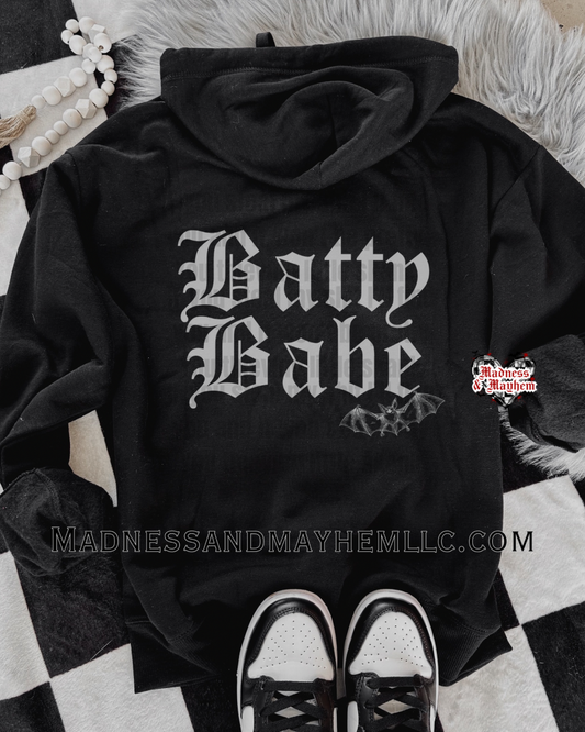 Batty babe zip up hoodie