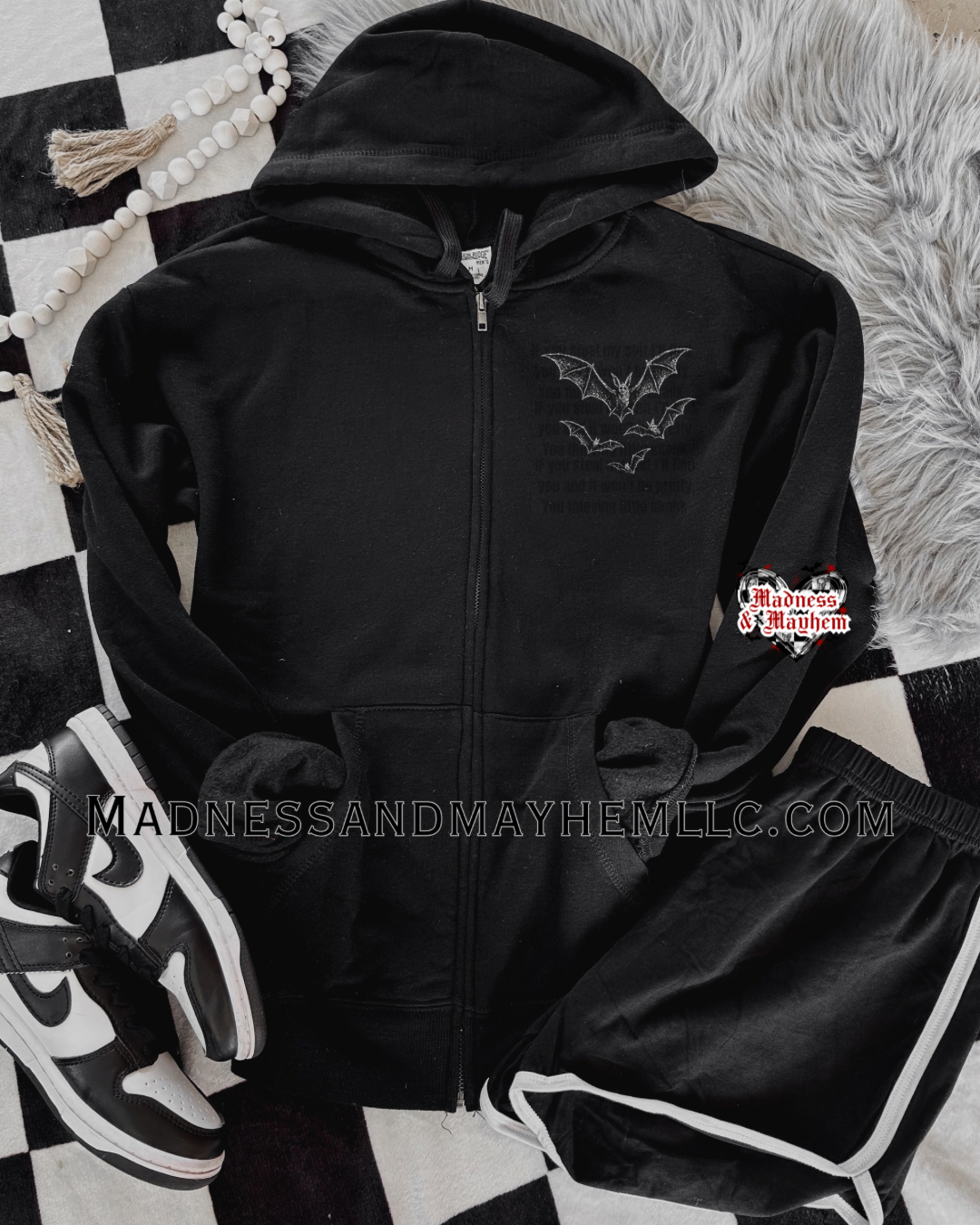 Rose ribs zip up hoodie