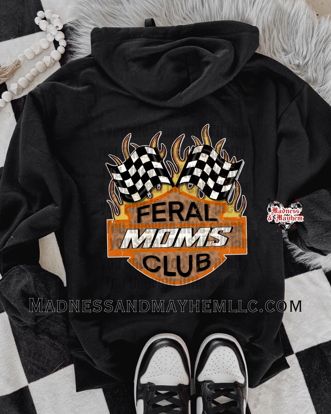 Feral moms club zip up hoodie