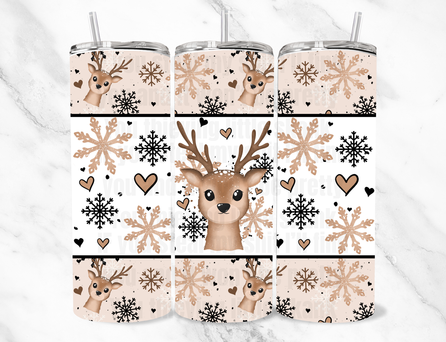 Snowflake deer 20z Tumbler Wrap (sublimation transfer)