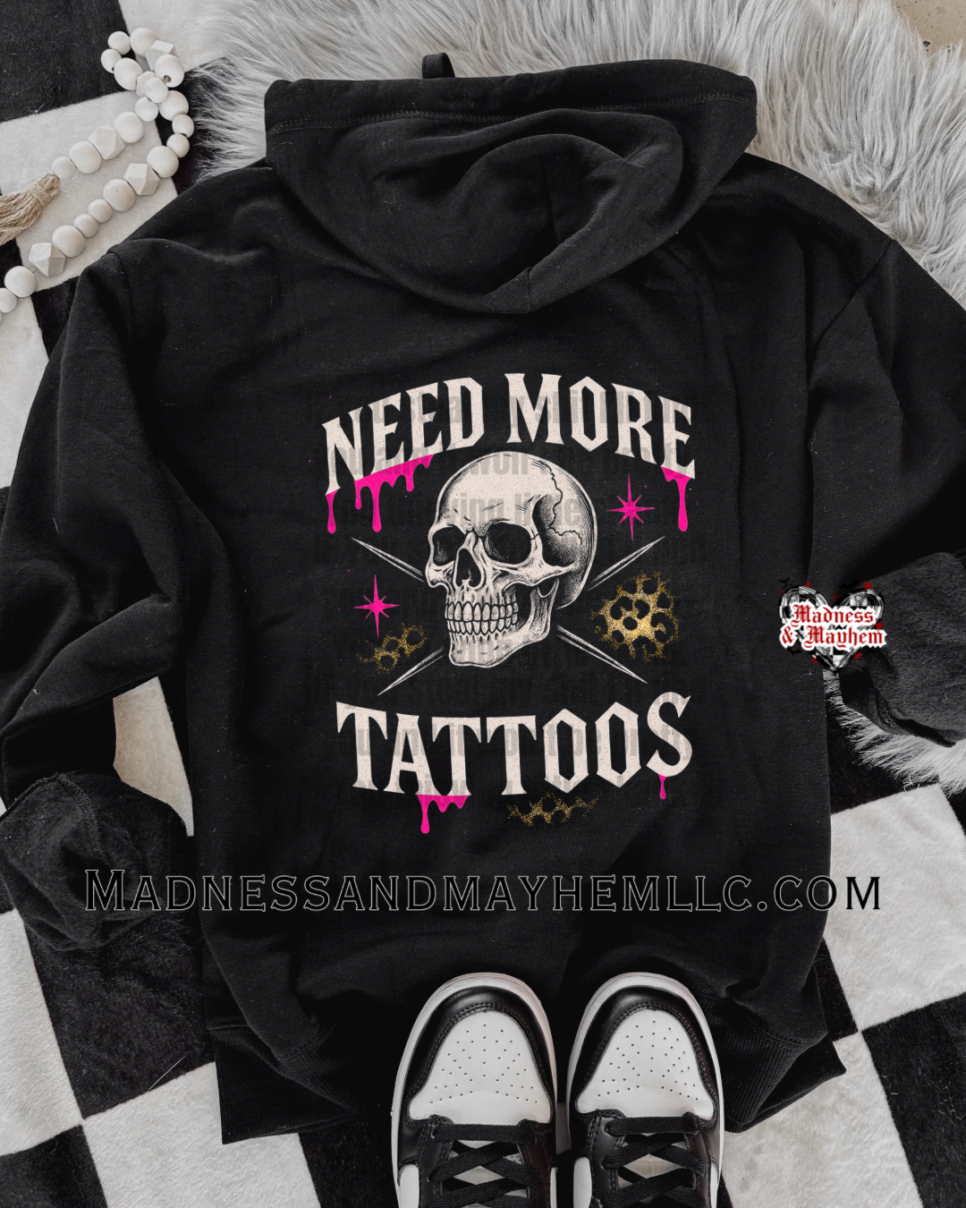 Need more tattoos zip up hoodie