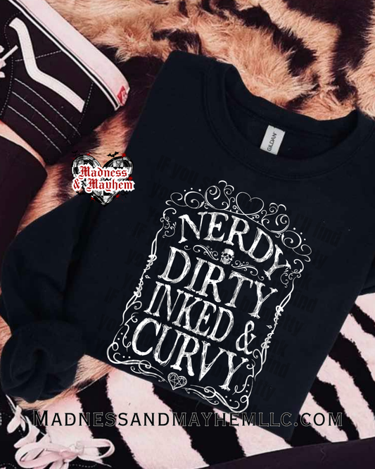 Nerdy dirty inked & curvy crew neck sweatshirt