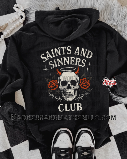 Saints & sinners zip up hoodie