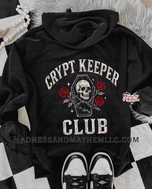 Crypt keeper club zip up hoodie