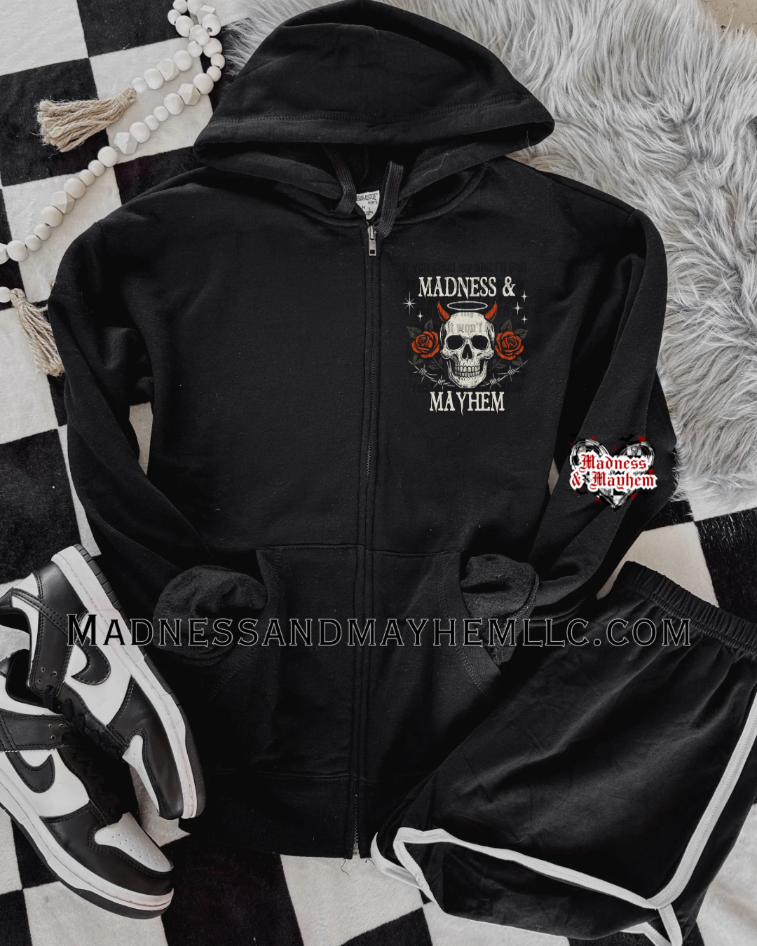 Saints & sinners zip up hoodie