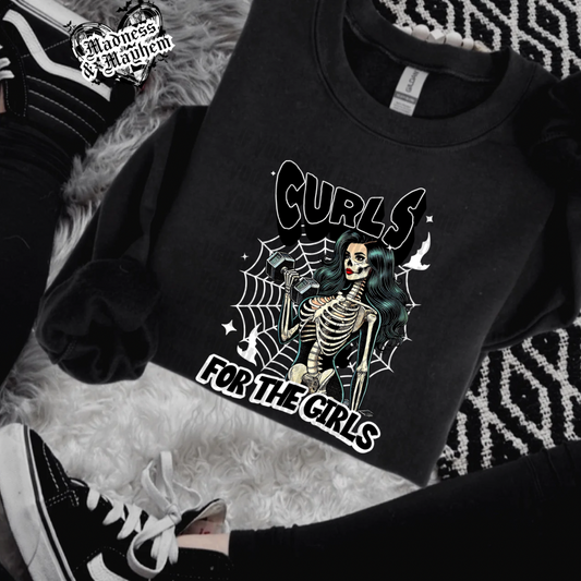 Curls for the girls crew neck sweatshirt (finished product)