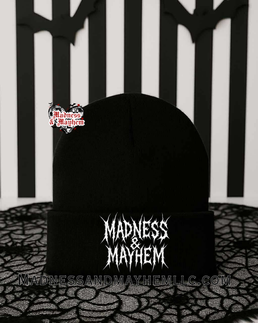 Madness & Mayhem metal embroidered beanie