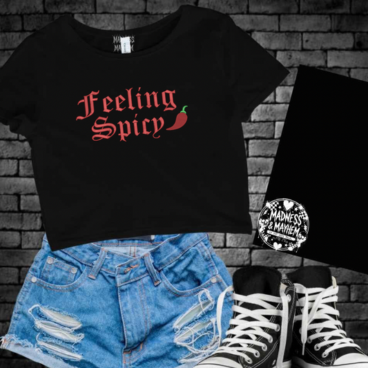 Feeling spicy embroidered cropped tee