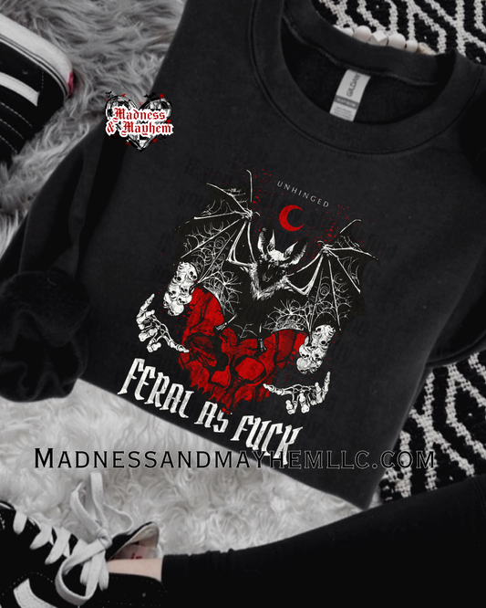 Feral af bat crew neck sweatshirt