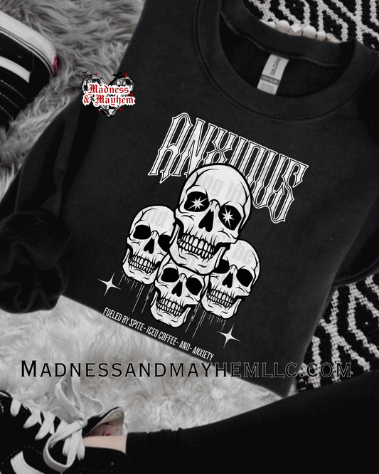 Anxious crew neck sweatshirt
