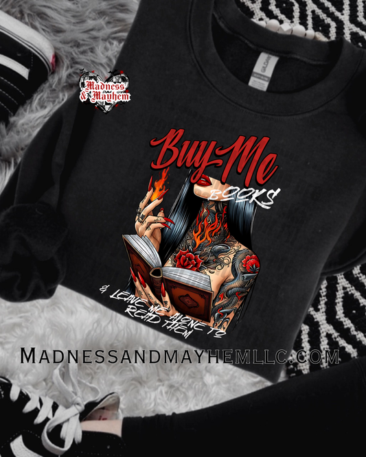 Buy me books crew neck sweatshirt