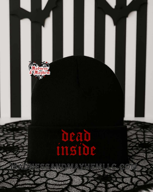 Dead inside embroidered beanie