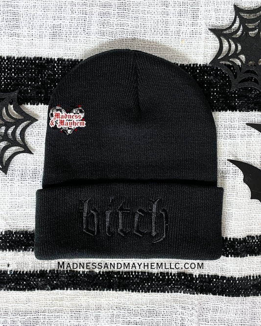 Bitch embroidered beanie