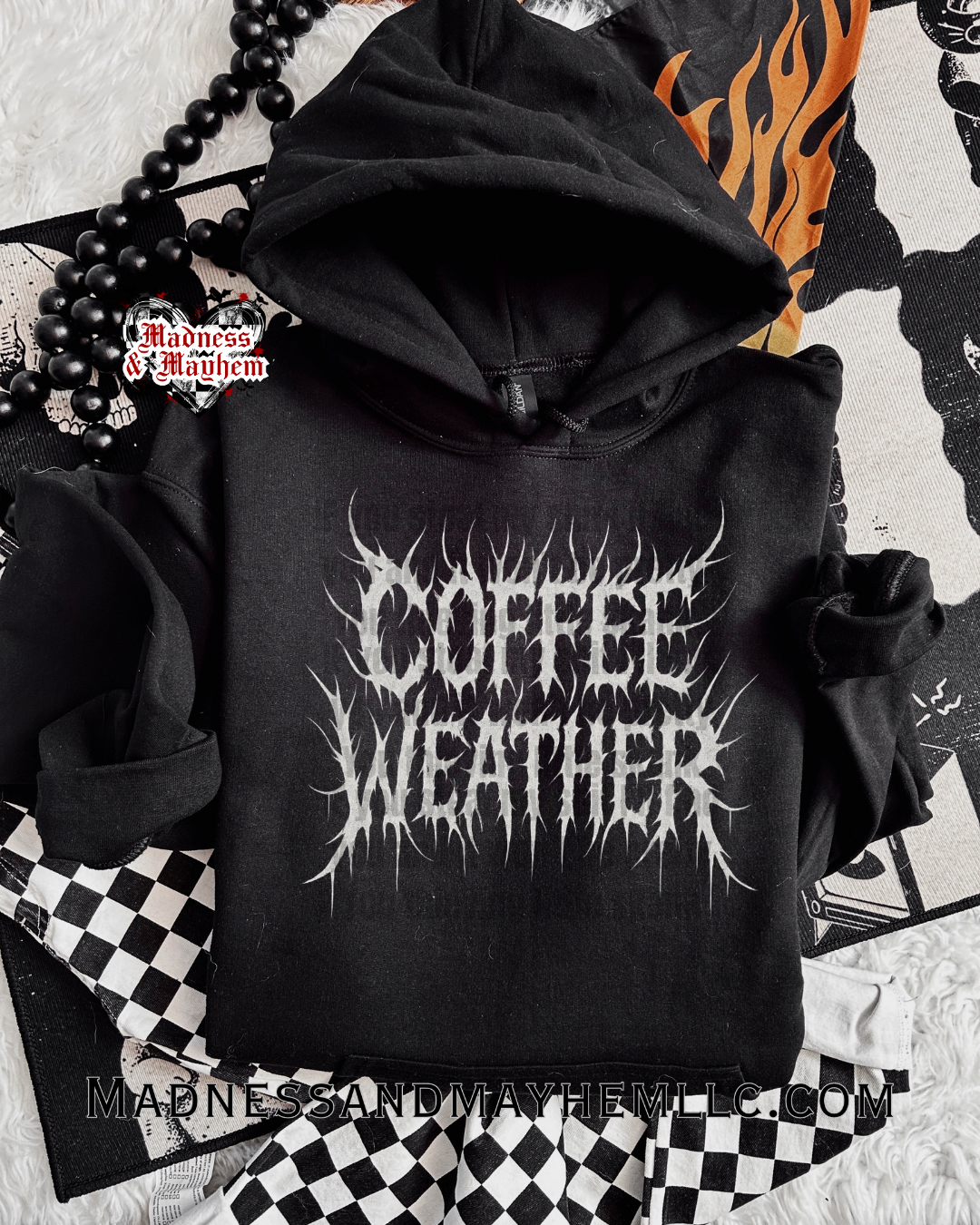 Coffee weather metal hoodie