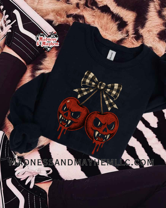 Vampire cherry crew neck sweatshirt