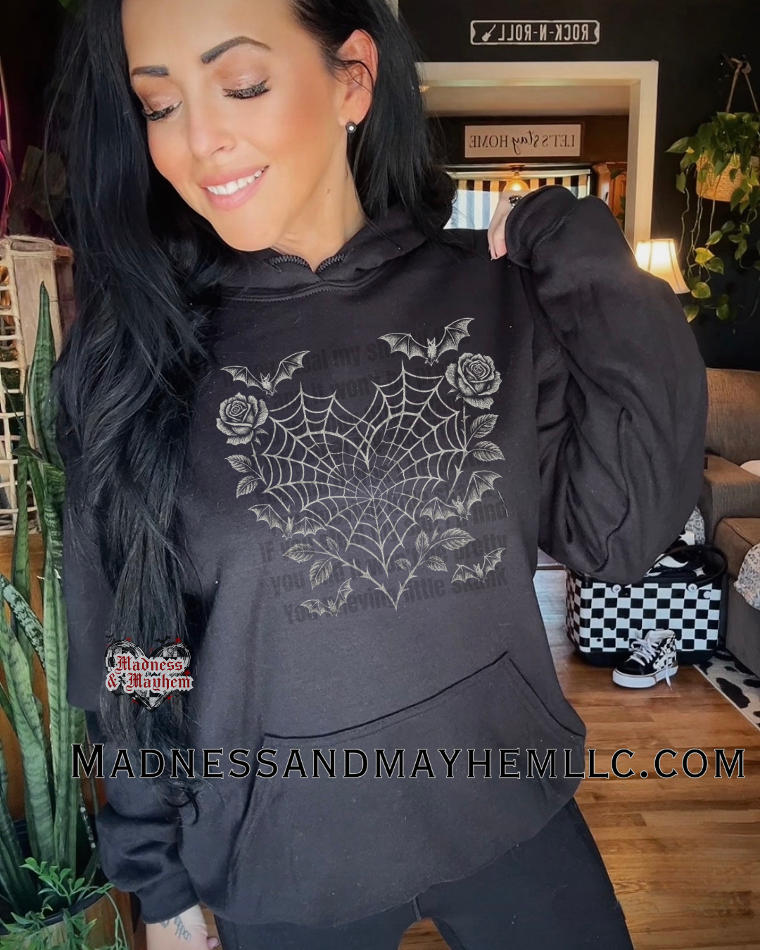 Bat heart web hoodie