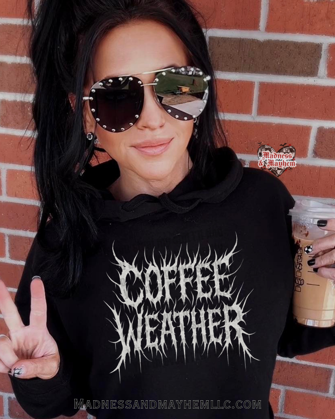 Coffee weather metal hoodie