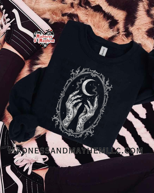 Crescent moon crew neck sweatshirt