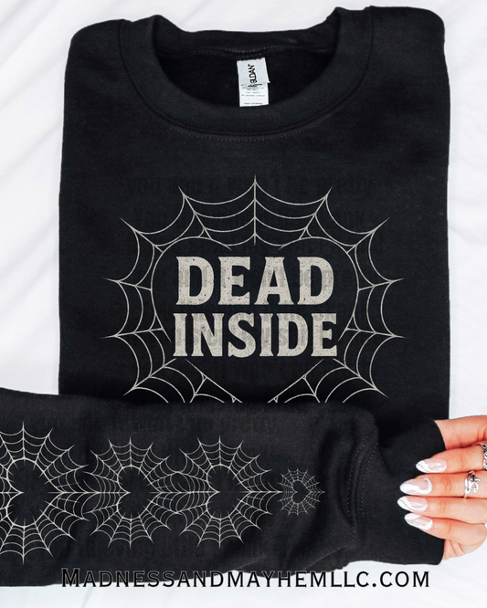 Dead inside with sleeves crew neck sweatshirt